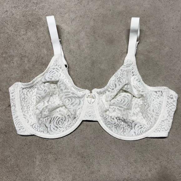 Wacoal Halo Lace Underwire Unlined Bra Off White Size 40DD - Picture 2 of 4